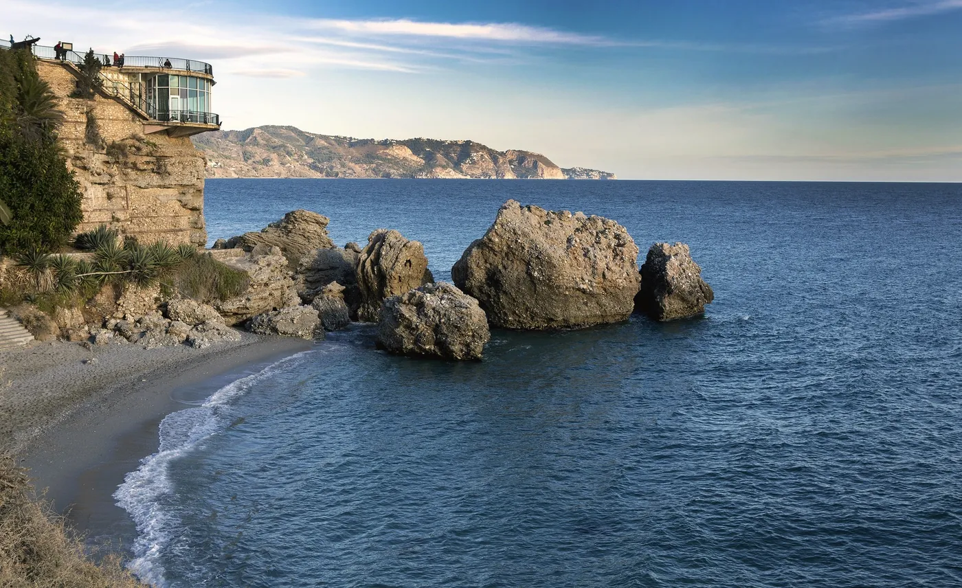 The Mediterranean coast at Nerja, Andalusia