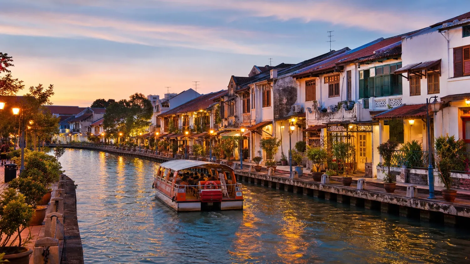 A river cruise in historic Malacca
