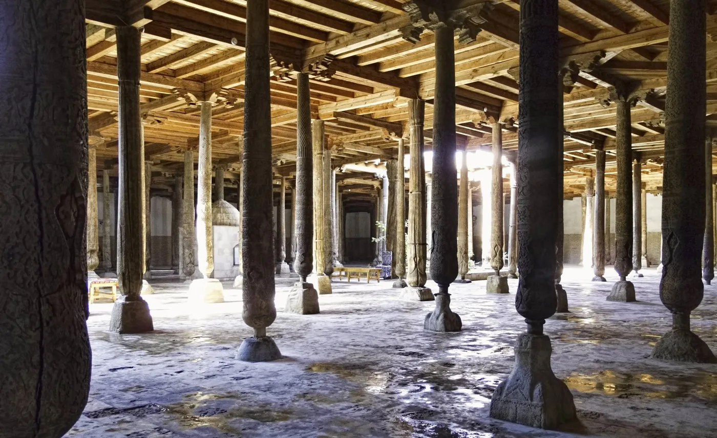 The wooden columns of the Juma Mosque, Khiva
